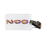 002 Pickleball Court ID - Luggage Tag with Leather Strap & Buckle - White with Pastel Psychedelic Numbers - Image 4 - PeaMacTees