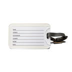 002 Pickleball Court ID - Luggage Tag with Leather Strap & Buckle - White with Pastel Psychedelic Numbers - Image 5 - PeaMacTees