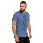 002 Pickleball T-Shirt - Tri-Blend Performance Unisex Tee - GameStart Green - Blue - Right front - PeaMacTees