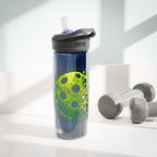 Printify Matrix Burst Pickleball CamelBak Eddy 20oz neon green sports water bottle with a durable design and secure lid.