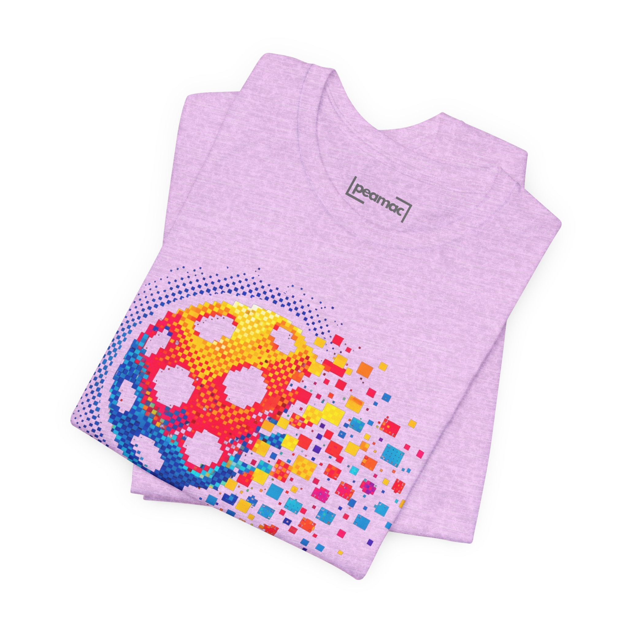 Matrix Burst Pickleball Tee with retro court graphic, lightweight cotton T-shirt by Printify, featuring vibrant pickleball court design.