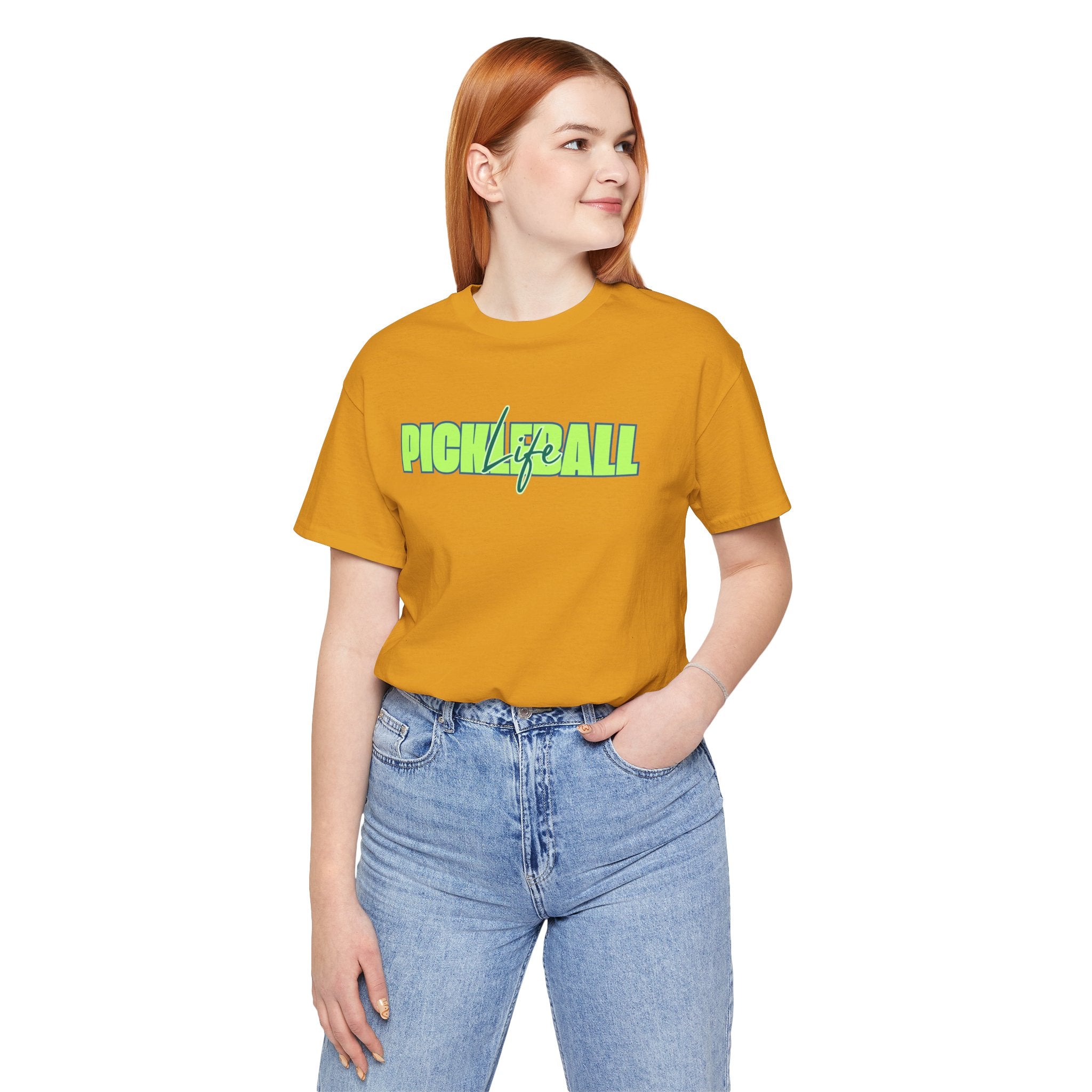 Pickleball Life Unisex T-Shirt — Bold Green & Blue Graphic Tee-PeaMac Tees