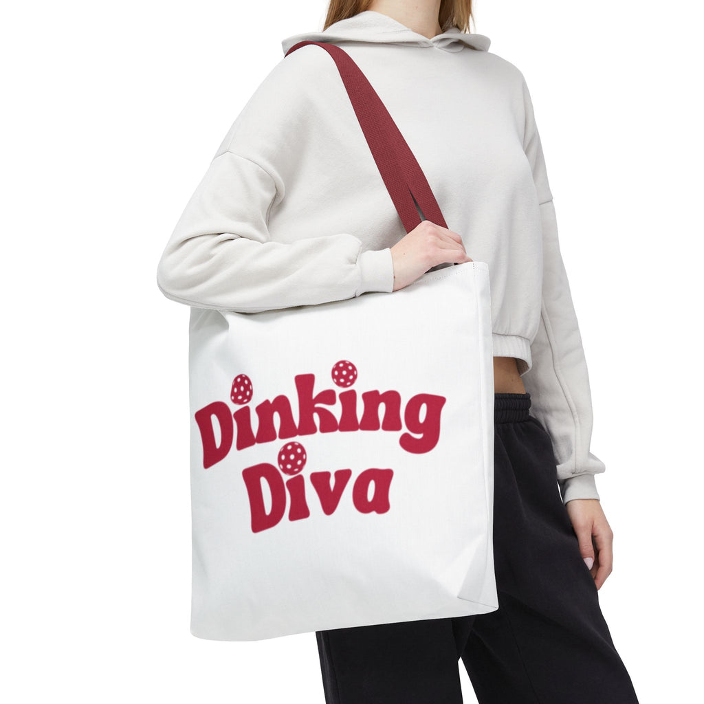 Printify Pickleball Dinking Diva large tote bag for gear, with spacious, sustainable design and stylish print for players.