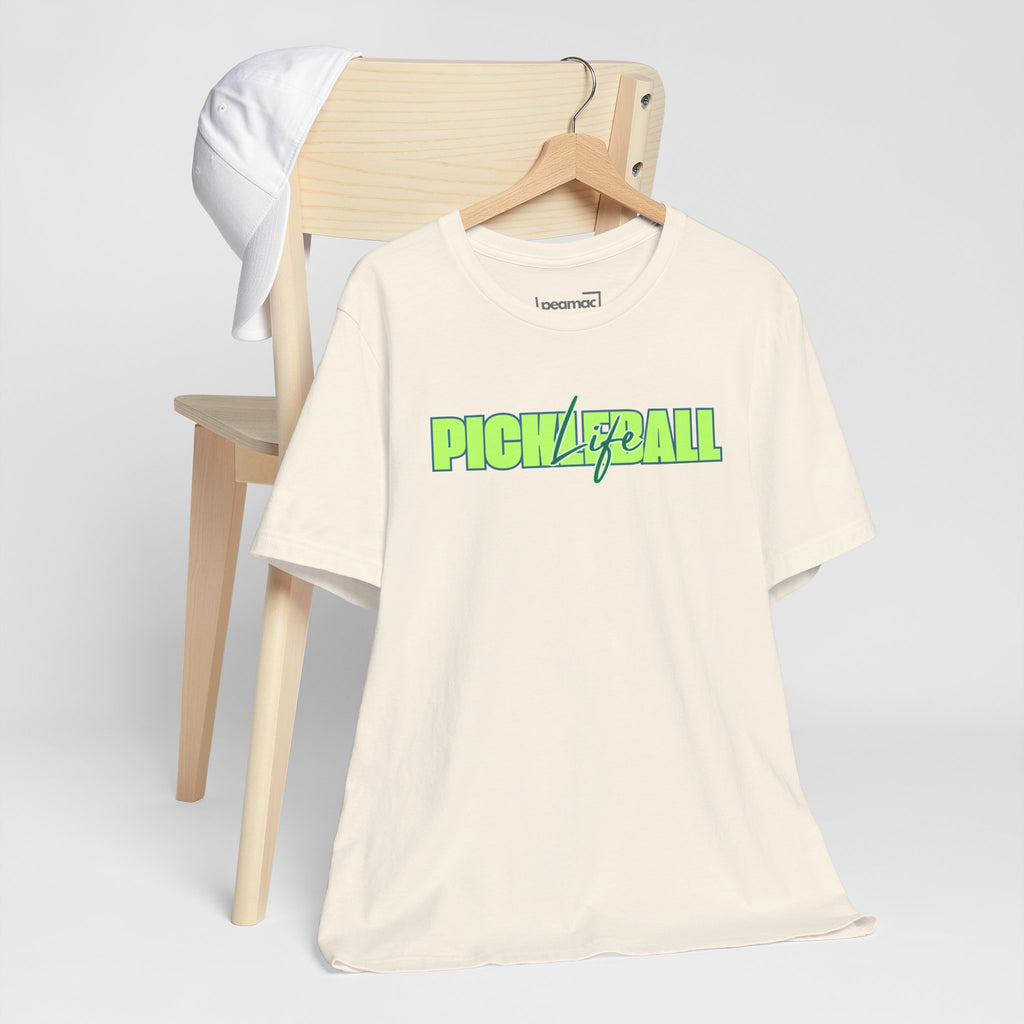 Pickleball Life Unisex T-Shirt — Bold Green & Blue Graphic Tee-PeaMac Tees