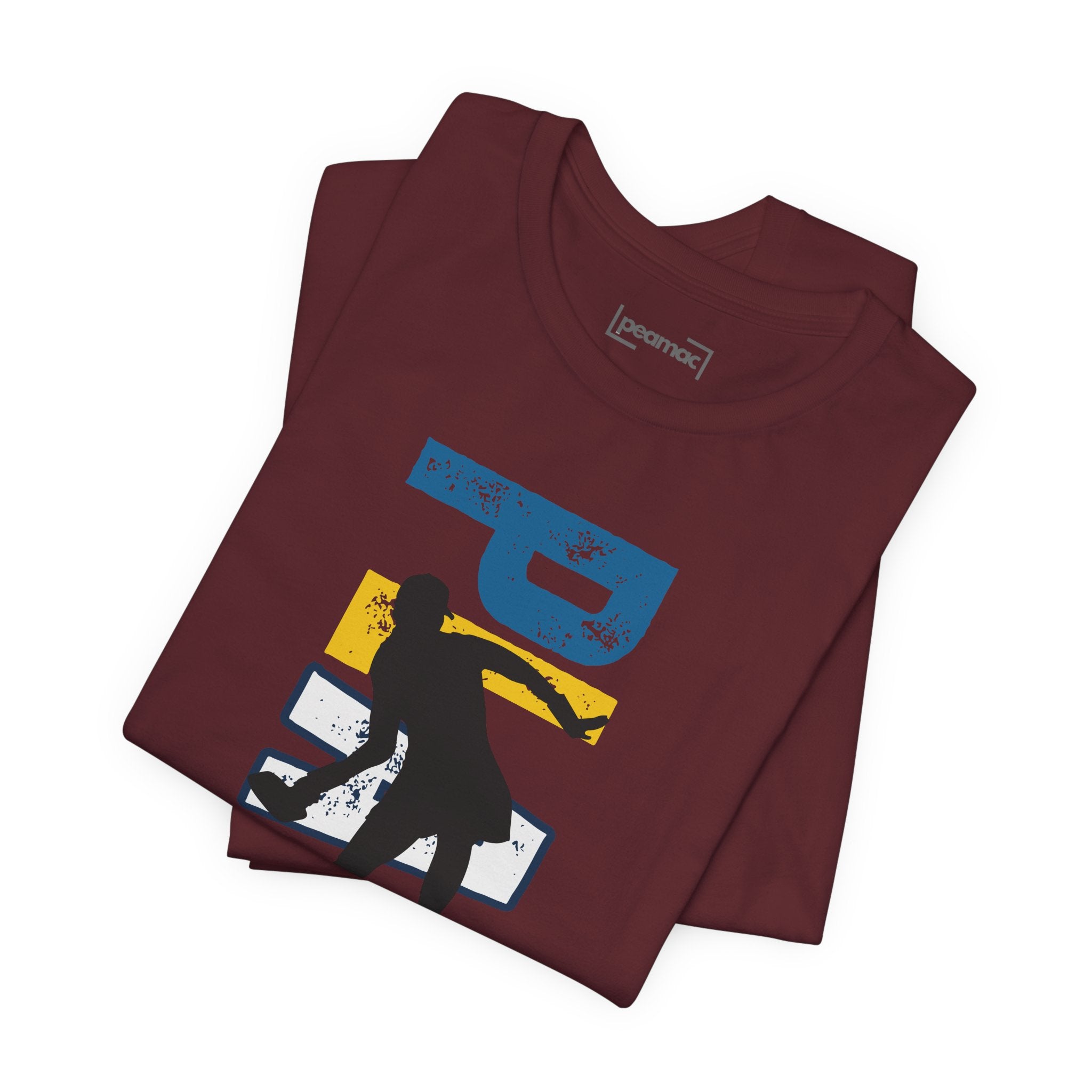 Women's retro-inspired pickleball T-shirt with a vertical 'PICKLEBALL' back print, by Printify, casual athletic wear.