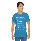 Men's white Pickler Funny Definitions T-Shirt with pickleball-themed text, lightweight activewear from Printify.