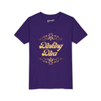 Youth Dinking Diva T-shirt with gold filagree pickleball graphic, kids' casual tee from Printify featuring playful sport design.