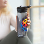 Pixelated Pickleball CamelBak 20oz sports water bottle mug with colorful pickleball design, made by Printify.