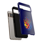 Matrix Burst Pickleball phone case for iPhone, Samsung, and Google Pixel featuring vibrant pickleball design by Printify.