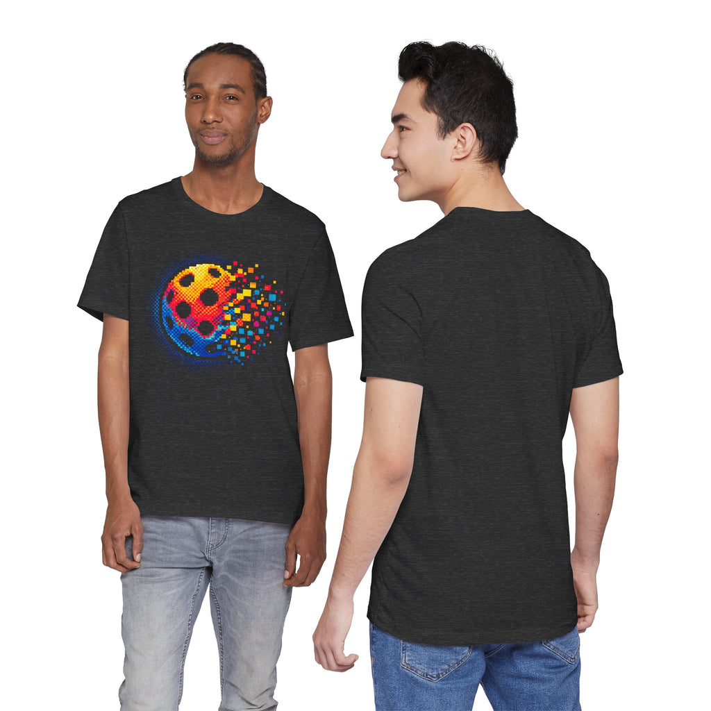 Matrix Burst Pickleball Tee, retro court graphic T-shirt by Printify, featuring vibrant pickleball-inspired artwork on soft fabric.