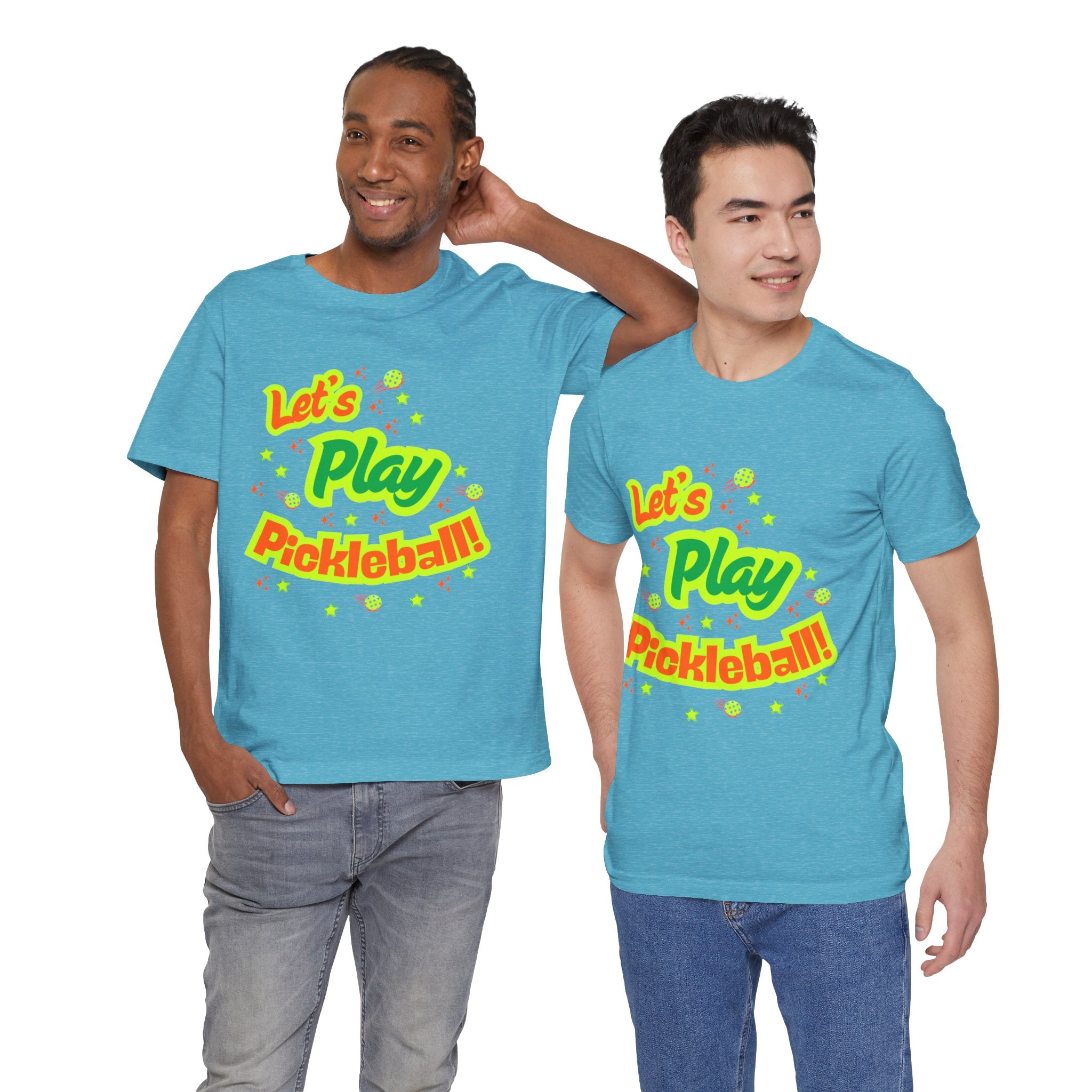 Unisex Let’s Play Pickleball Tee | Bright Tees for Every Player | Vibrant Active Sport Graphic T-Shirt | Gift for Men & Women