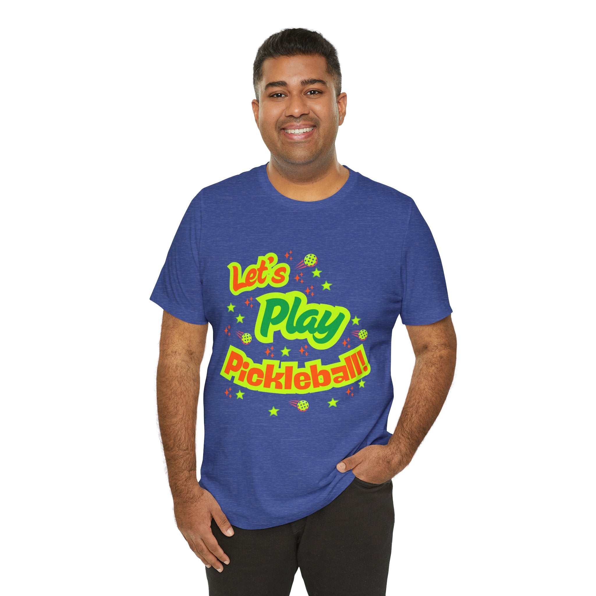 Unisex Let’s Play Pickleball Tee | Bright Tees for Every Player | Vibrant Active Sport Graphic T-Shirt | Gift for Men & Women
