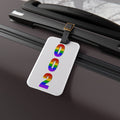 Pickleball court ID luggage tag by Printify featuring Pride colors, durable accessories for travel and identification.