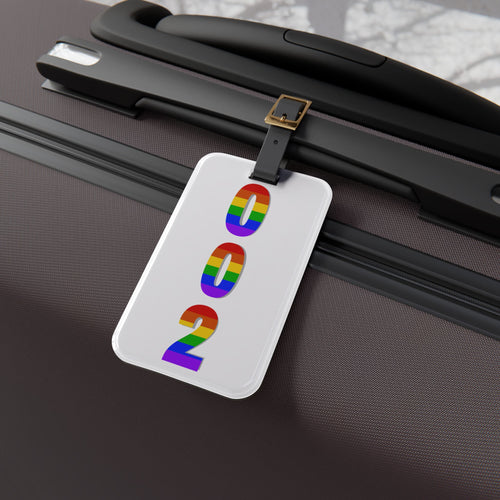 Pickleball court ID luggage tag by Printify featuring Pride colors, durable accessories for travel and identification.
