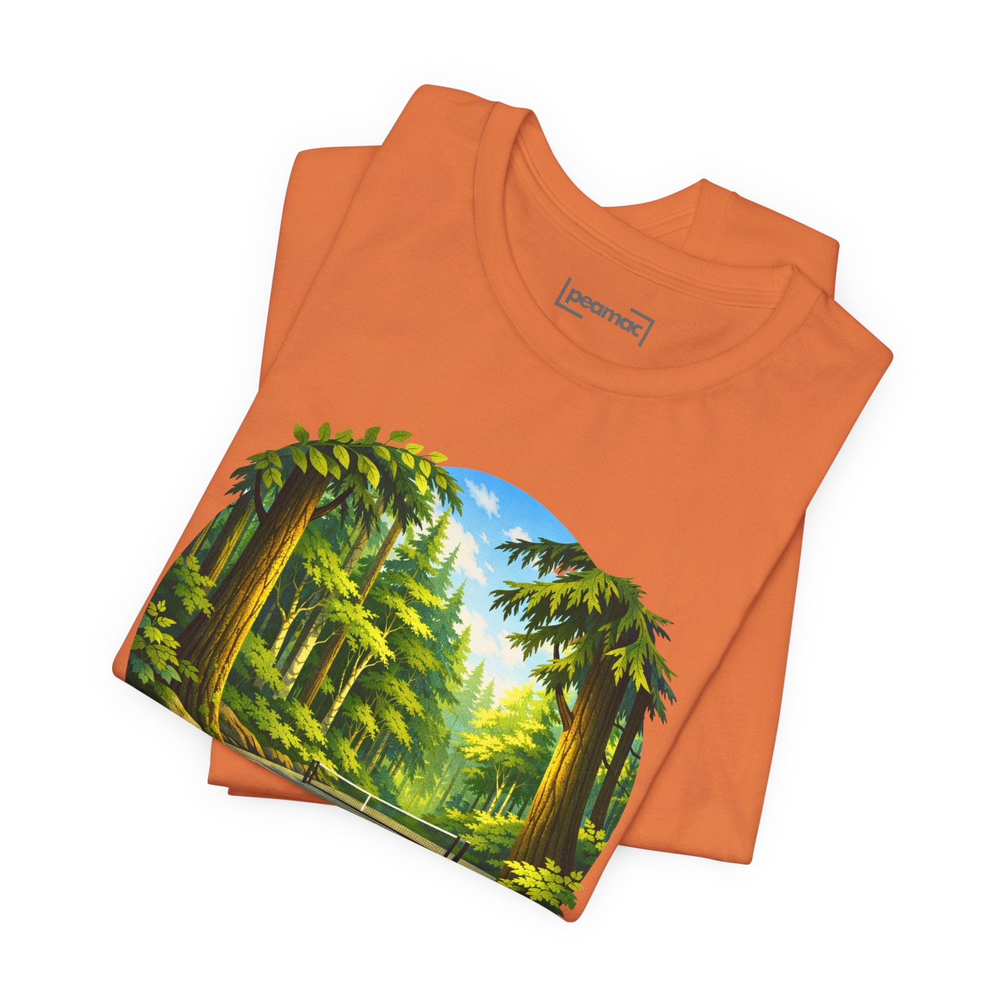 Unisex Hidden Forest Pickleball T-Shirt featuring Bainbridge Island tribute in a casual print design, made by Printify.
