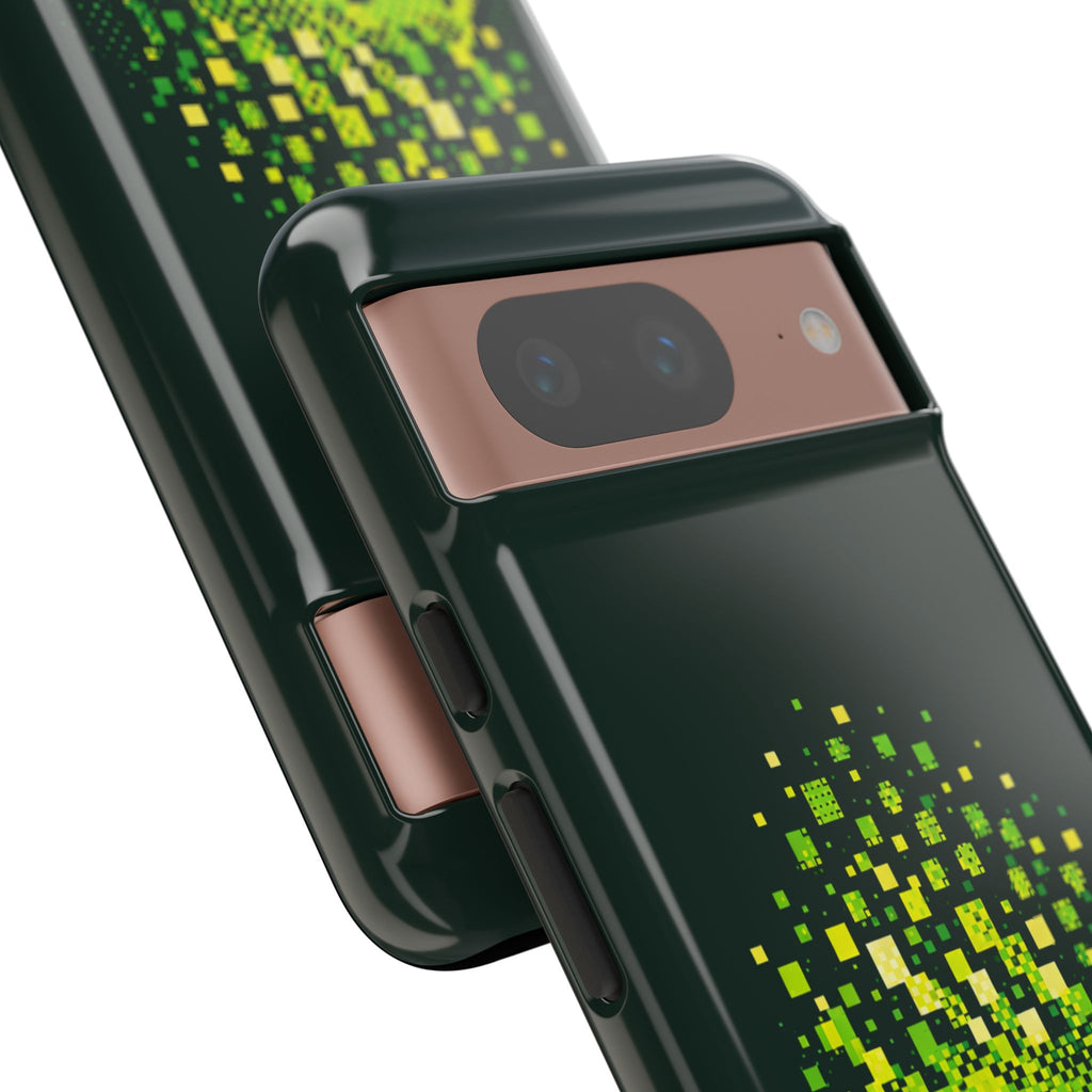 Pixelated Pickleball Electric Green Phone Case —  Compatible with iPhone, Samsung & Google Pixel-PeaMac Tees