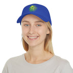Neon green Matrix Burst pickleball cap by Printify, low profile cotton baseball hat with sporty design and curved brim.