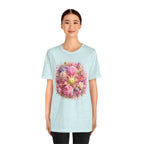 Unisex Peony Pickleball T-Shirt made of premium cotton, featuring a colorful pickleball design on a comfortable white tee.
