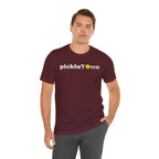 Toronto PickleTown T-Shirt featuring CN Tower and pickleball design, comfortable cotton shirt for pickleball fans and Toronto lovers.