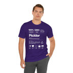 Men's Pickler Funny Definitions T-Shirt by Printify featuring white text and lightweight activewear fabric, ideal for pickleball enthusiasts.