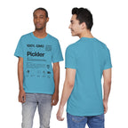 Men's Pickler Funny Definitions T-Shirt featuring black lightweight fabric and pickleball-themed text from Printify.