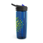 Printify Matrix Burst Pickleball CamelBak Eddy 20oz neon green sports water bottle with ergonomic design and secure lid.