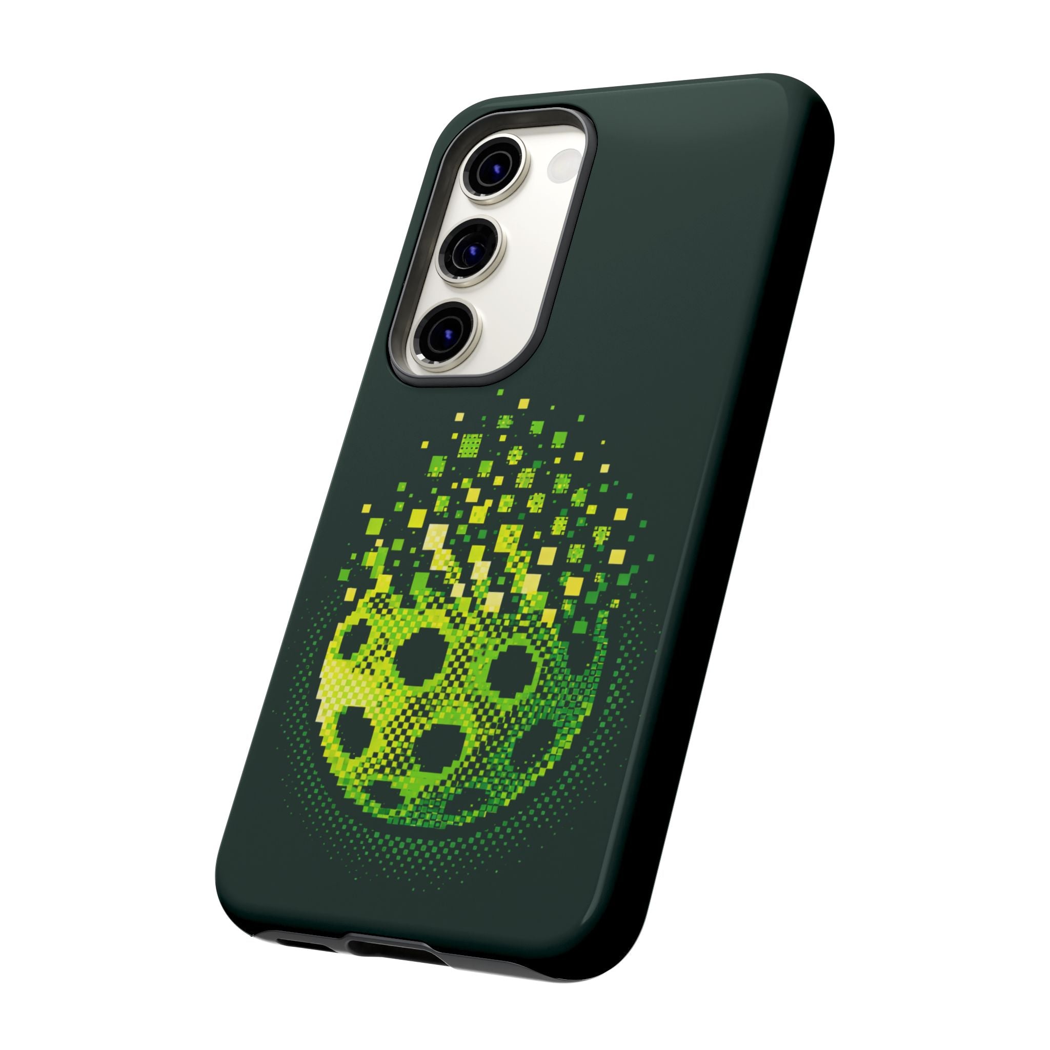 Pixelated Pickleball Electric Green Phone Case —  Compatible with iPhone, Samsung & Google Pixel-PeaMac Tees