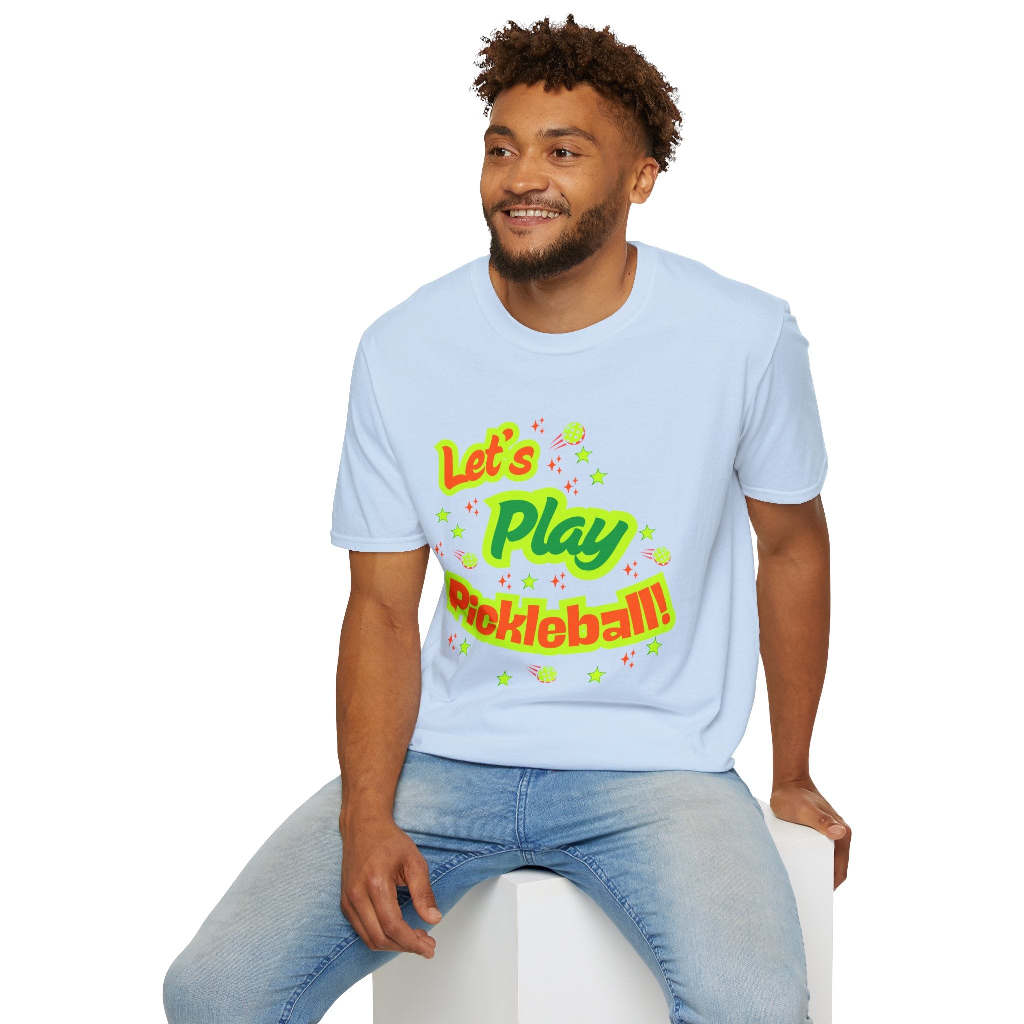 Unisex Relaxed Let’s Play Pickleball Tee | Bright Tees for Every Player | Vibrant Active Sport Graphic T-Shirt | Gift for Men & Women