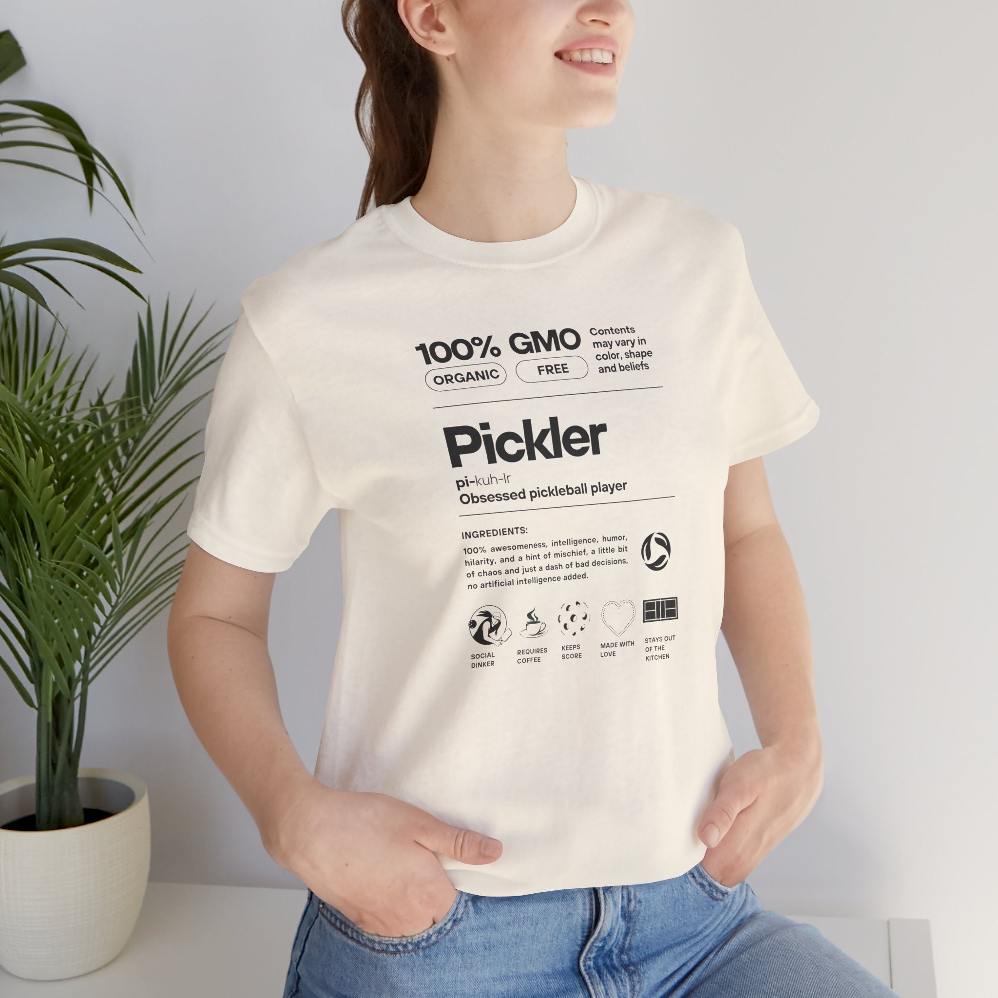 Women's black Pickler Funny Definitions T-Shirt with pickleball-themed text, lightweight activewear by Printify