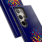 Printify Matrix Burst Pickleball phone case for iPhone, Samsung, and Google Pixel featuring colorful pickleball design.