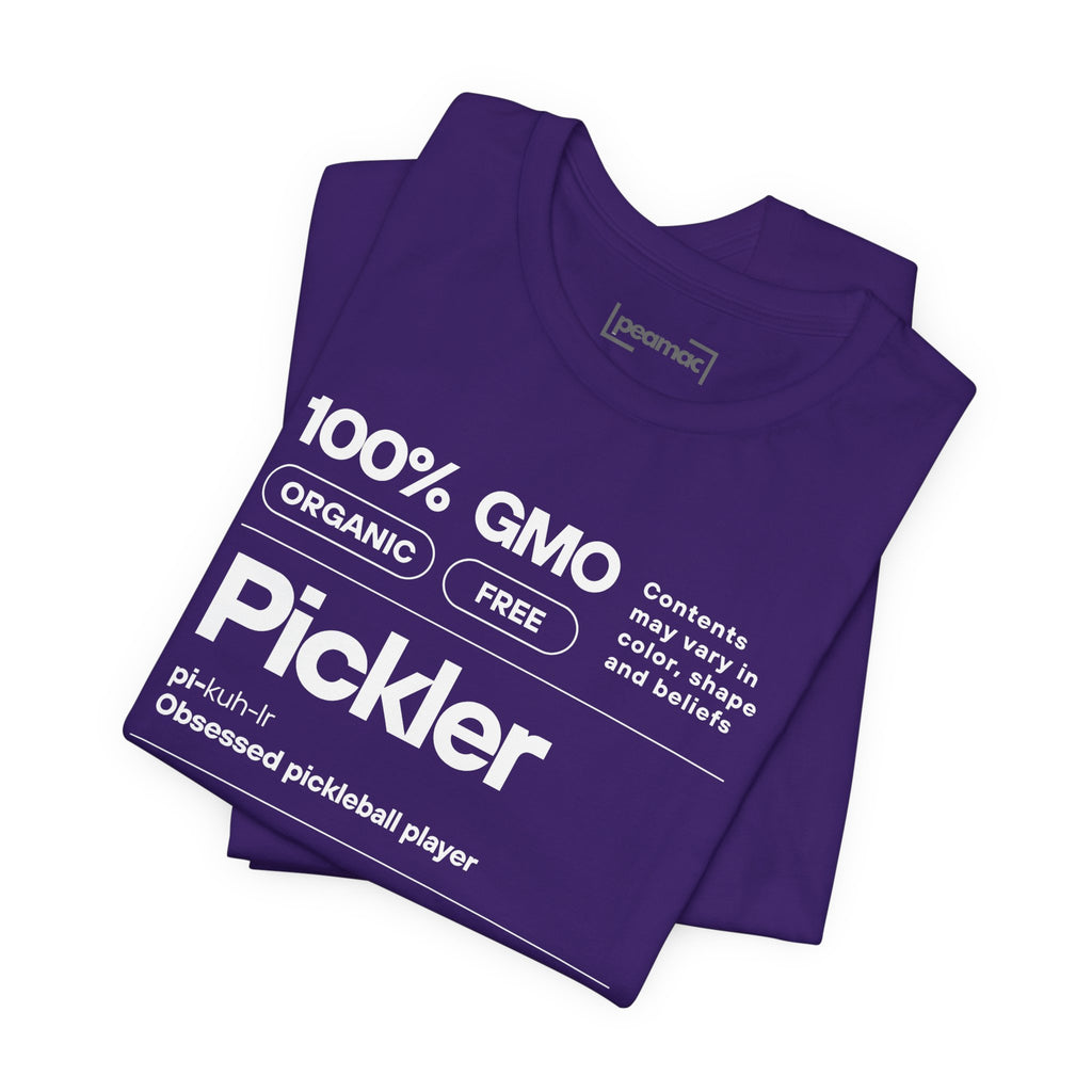 Men's Pickler Funny Definitions Pickleball T-Shirt with white text, lightweight activewear from Printify featuring humorous pickleball phrases.