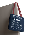 GMO-free Pickler Tote Bag for female pickleball players, featuring a stylish bag with pickleball graphics and durable design.