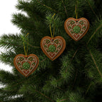 Decorative pickleball-themed Christmas ornaments in gingerbread style, featuring four festive holiday shapes for home decor.