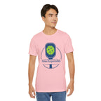 Dinks Responsibly pickleball T-shirt featuring a paddle and ball graphic, funny pickleball shirt by Printify.