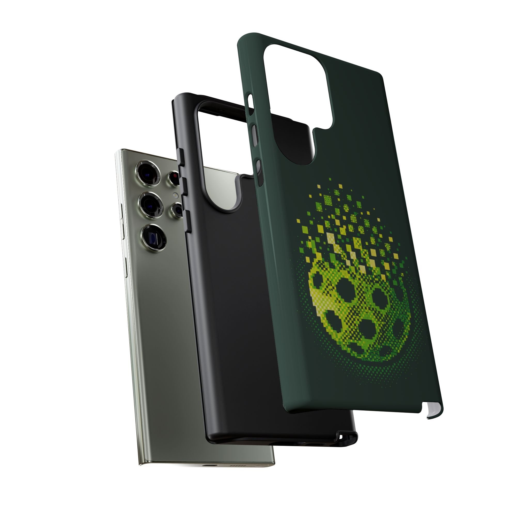 Pixelated Pickleball Electric Green Phone Case —  Compatible with iPhone, Samsung & Google Pixel-PeaMac Tees