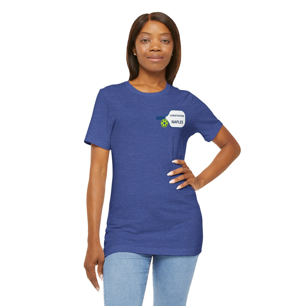 Personalized Pickleball Tee — Custom Name & Club on the Paddle Graphic Design-PeaMac Tees