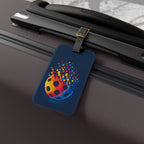 Matrix Burst Pickleball Court ID luggage tag with leather strap and buckle, durable accessory for travel and sports gear.
