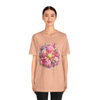 Unisex Peony Pickleball T-Shirt made of premium cotton, featuring a colorful peony design for casual and active wear.