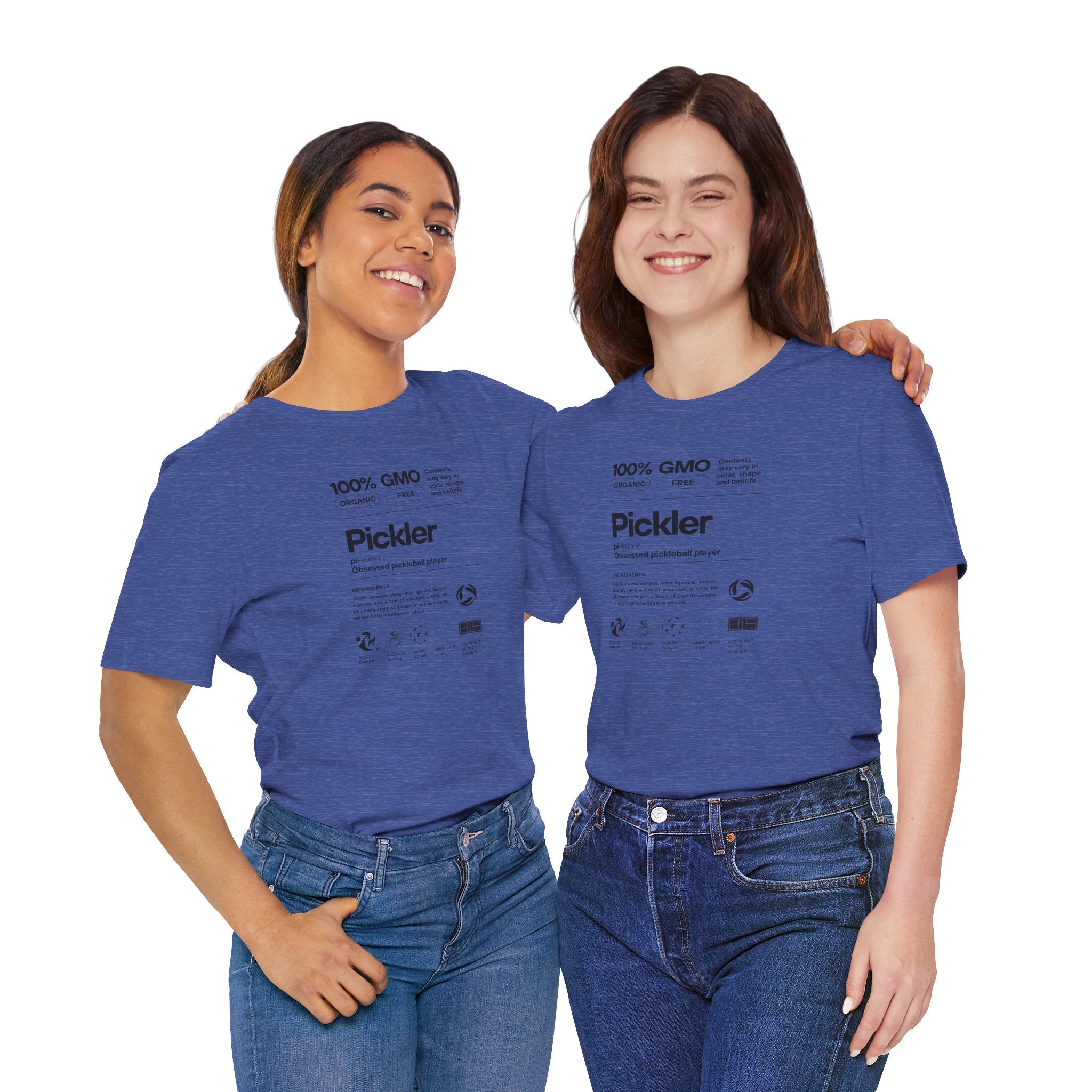 Women's Pickler Funny Definitions T-Shirt in black with pickleball-themed text, lightweight activewear by Printify.