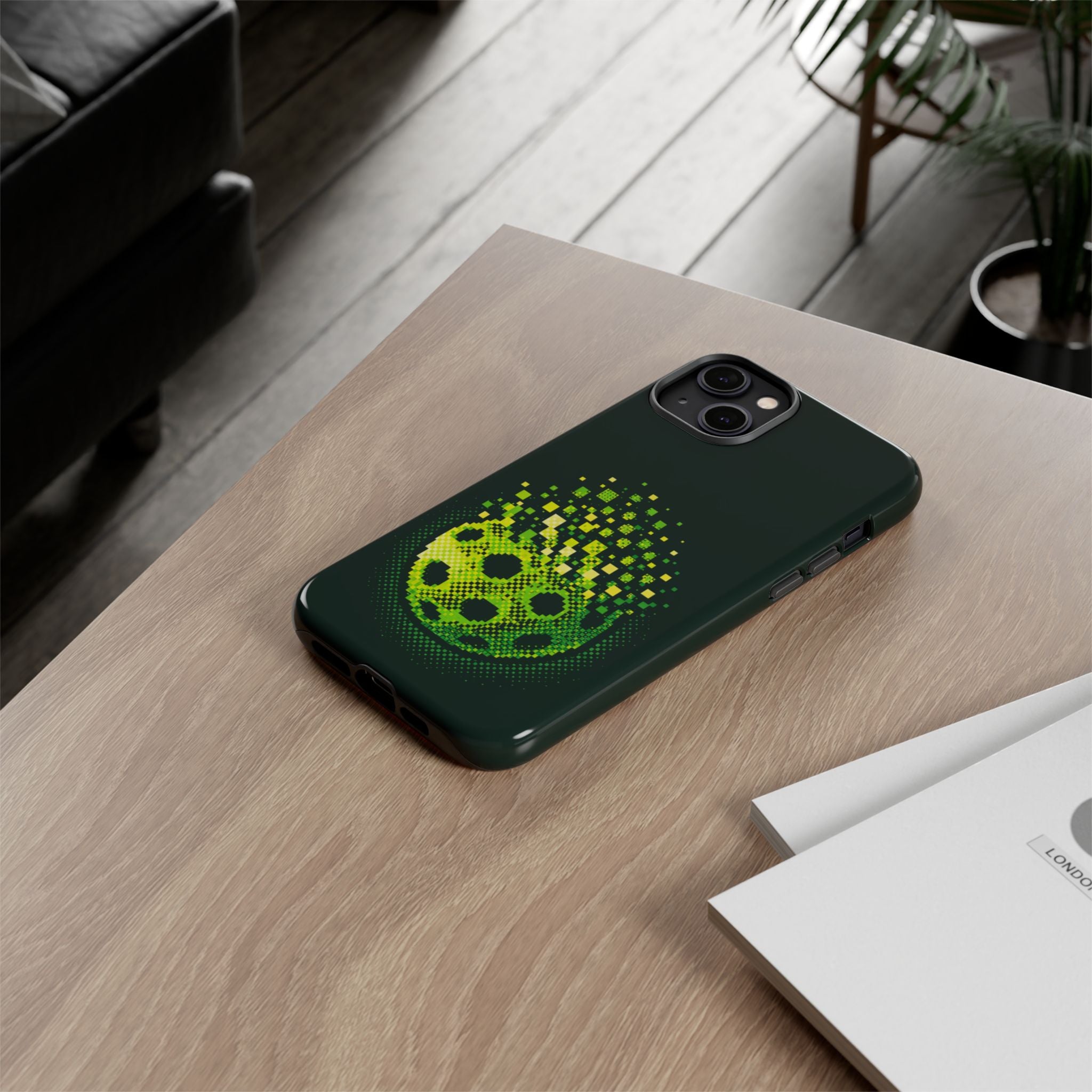 Pixelated Pickleball Electric Green Phone Case —  Compatible with iPhone, Samsung & Google Pixel-PeaMac Tees