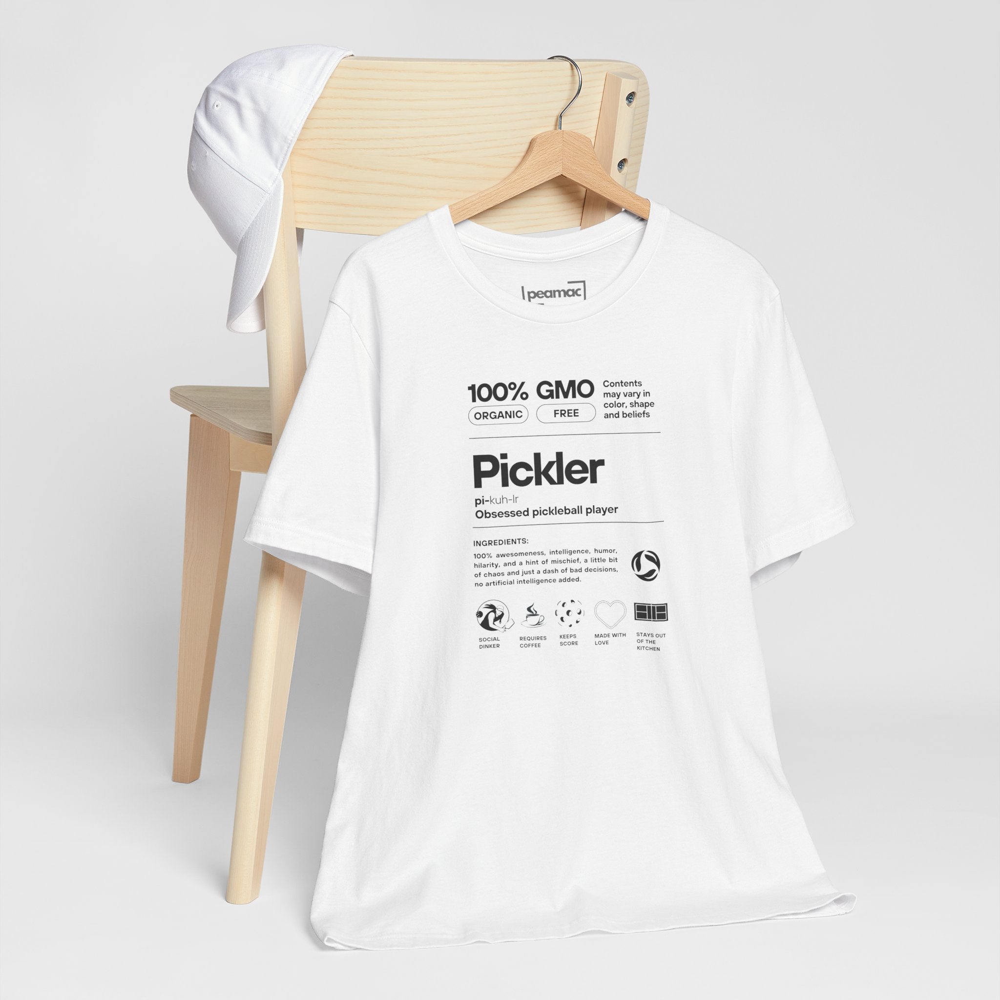 Women's black Pickler Funny Definitions T-shirt featuring playful pickleball-themed text, lightweight activewear by Printify.