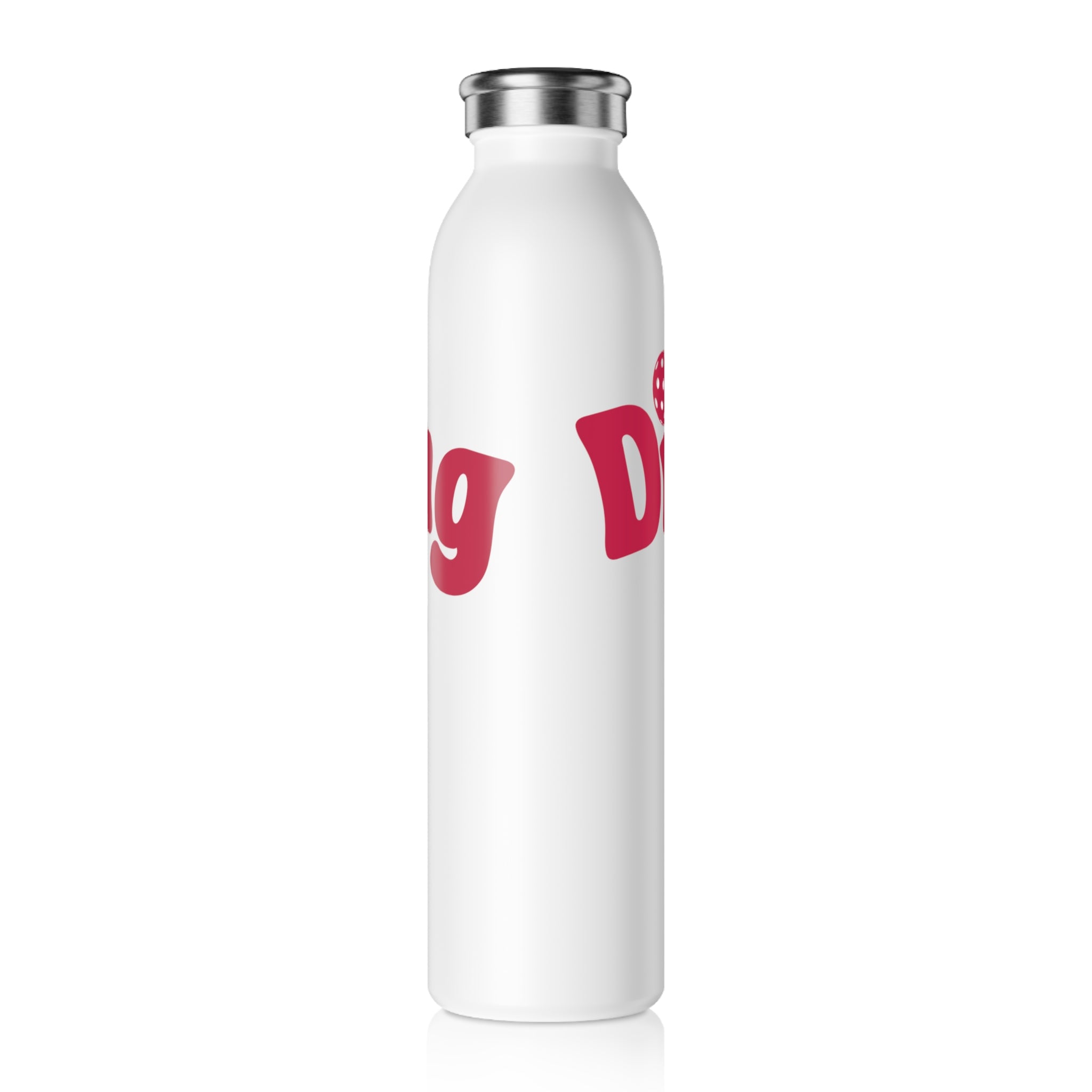 Stainless steel Dinking Diva pickleball hydration mug by Printify, 20oz sports bottle with a sleek design and durable build.