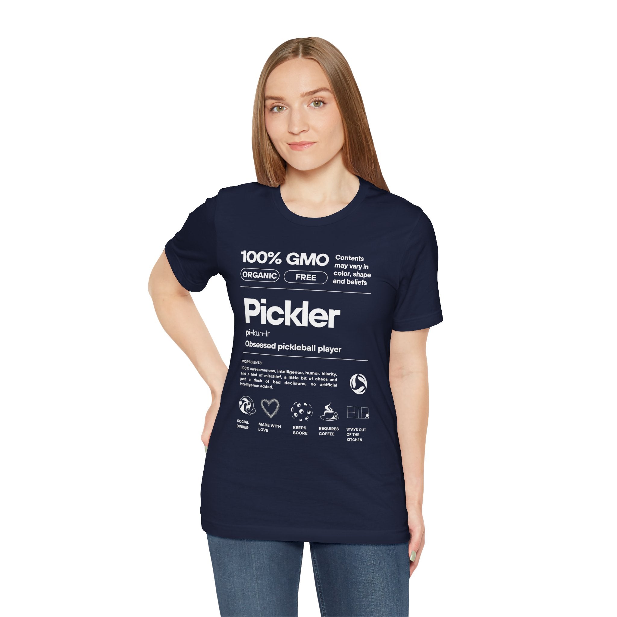 Women's  Pickler Funny Definitions T-Shirt | Pickleball Tee |  | Relaxed Fit Lightweight Activewear - White Text