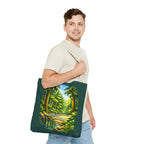 Bainbridge Island Inspired Pickleball Tote Bag - Pacific Northwest Forest Court Design - Large Should Bag-PeaMac Tees