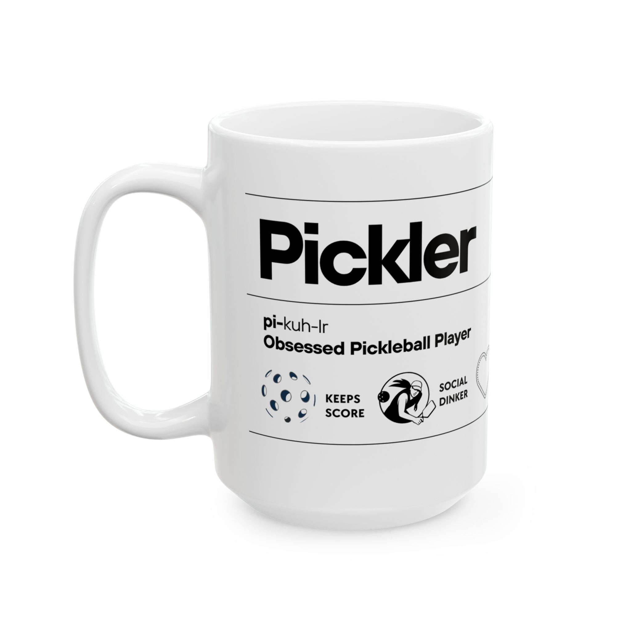 Women's Pickler Definition Coffee Mug – Funny Pickleball Gift for Players - Ceramic Coffee Cup (11oz/15oz)
