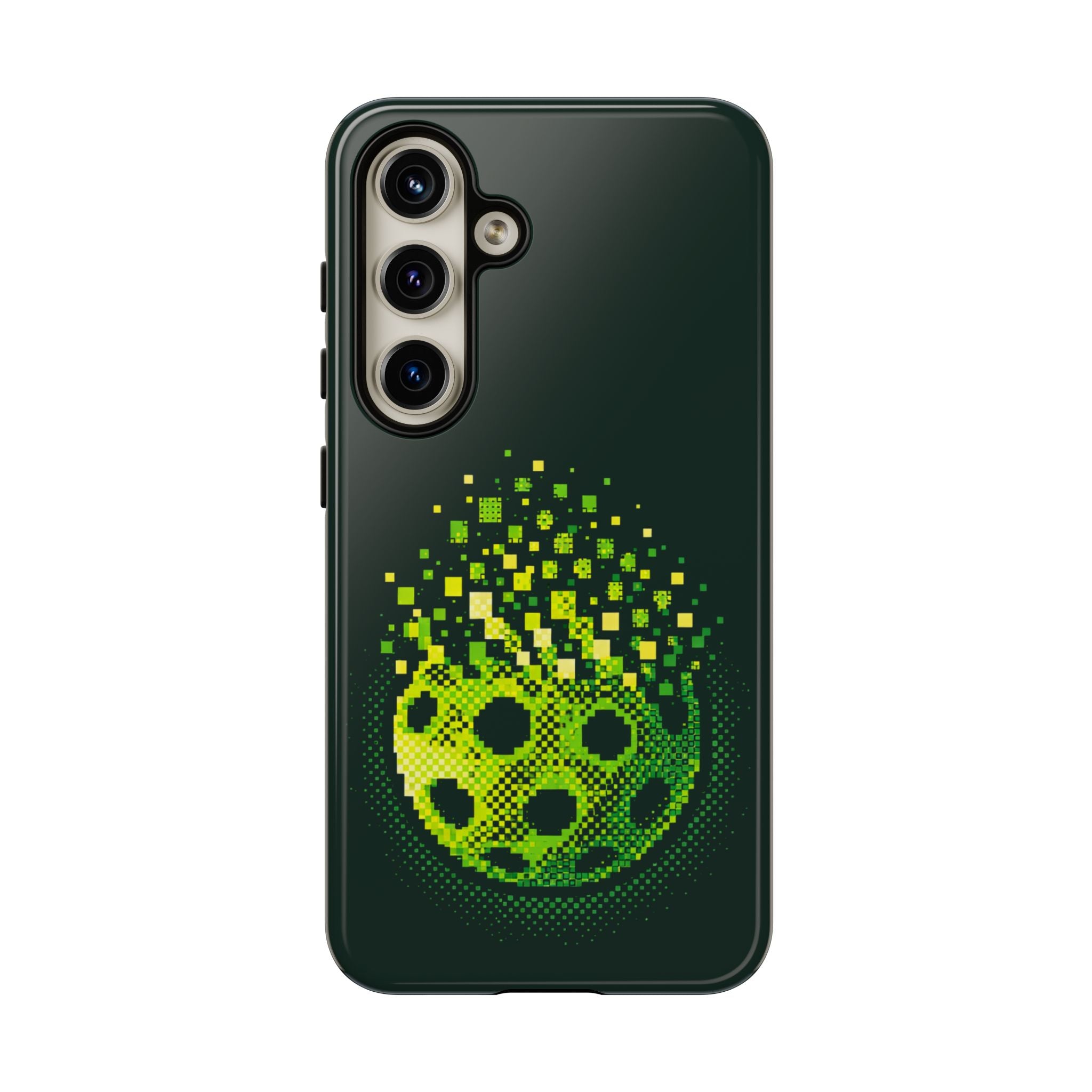 Pixelated Pickleball Electric Green Phone Case —  Compatible with iPhone, Samsung & Google Pixel-PeaMac Tees
