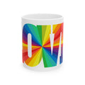 LOVE Rainbow Pride Ceramic Mug - Colorful LGBTQ+ Coffee Cup - Product Photo - PeaMacTees