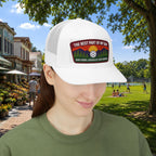 The Best Part of My Day Embroidered Pickleball Trucker Hat front female