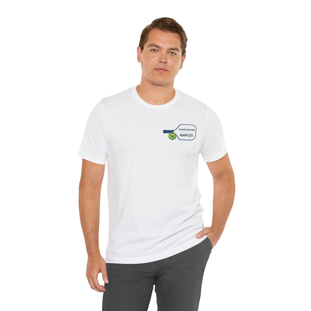Personalized Pickleball T-Shirt | Custom Name & City Paddle Tee - Product Photo - PeaMacTees
