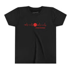 Kids' Pickleball T-shirt by Printify featuring a heartbeat design with "LET'S PLAY PICKLEBALL" text, colorful and casual.